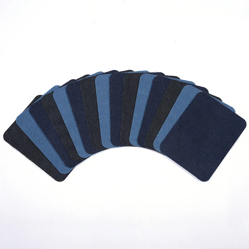 
Denim Patches Heat Transfers Iron On Sew On Repair Jeans Elbow Knee Back Patch For Clothes Stickers Decorative Appliques 