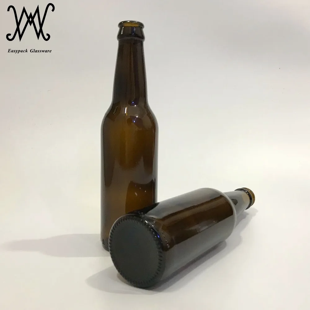 330ml dark brown amber glass beer bottle