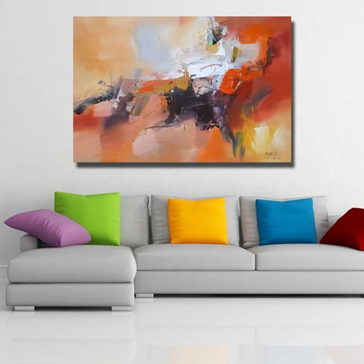 
Abstract Handmade Oil Painting Wall Abstract Art Canvas Fabric Painting Frame 