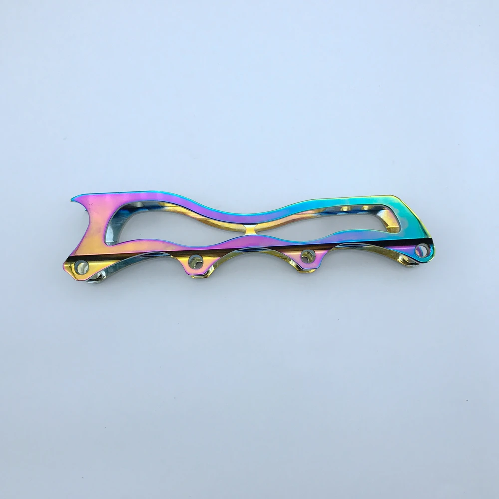 New Colorful Electroplating Aluminum Alloy Speed Inline Skate Frame Roller Blade Skate Shoe Holder Chassis