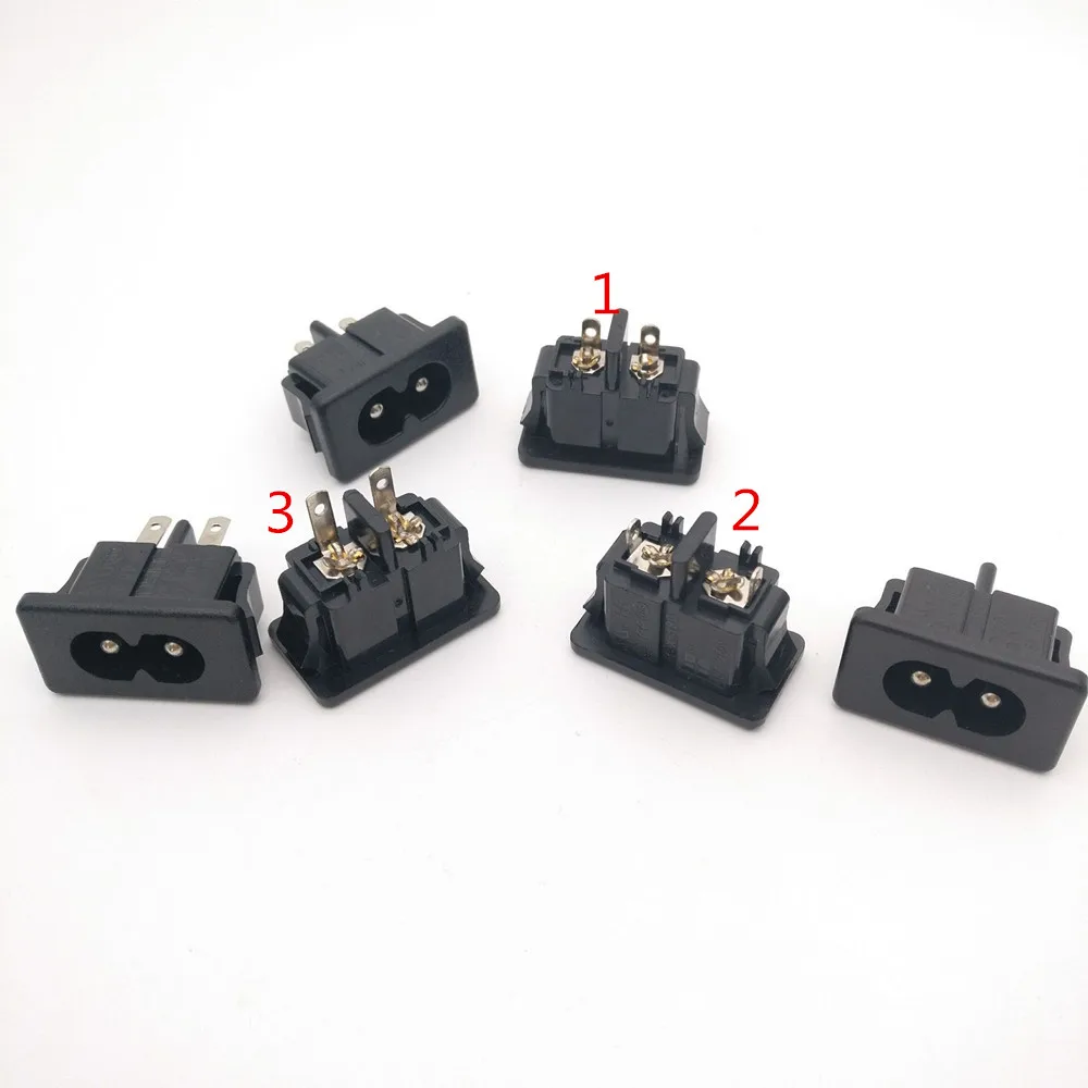 IEC 60320 C8 AC Power Socket Connector AC 250V 2.5A 2Pin