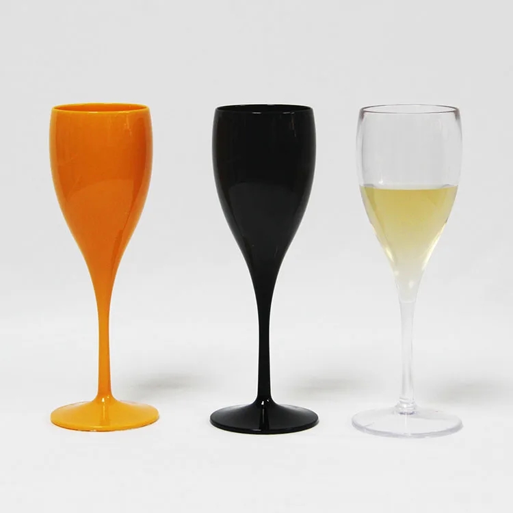 
White Acrylic Plastic Champagne Wine Flutes Glass Tulip Glass for Party 