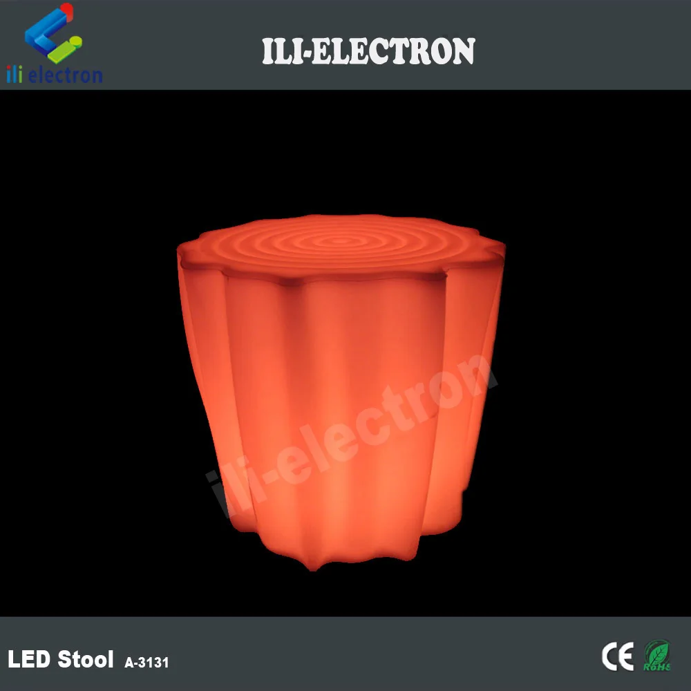 Round Seat illuminated plastic led Bar Stool