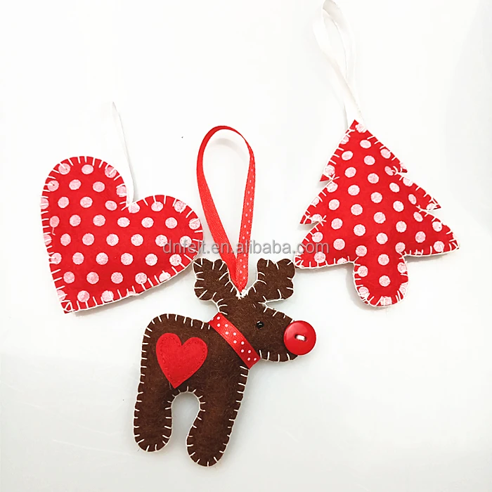 
China supplier price high quality eco friendly custom red polyester felt christmas tree decoration 