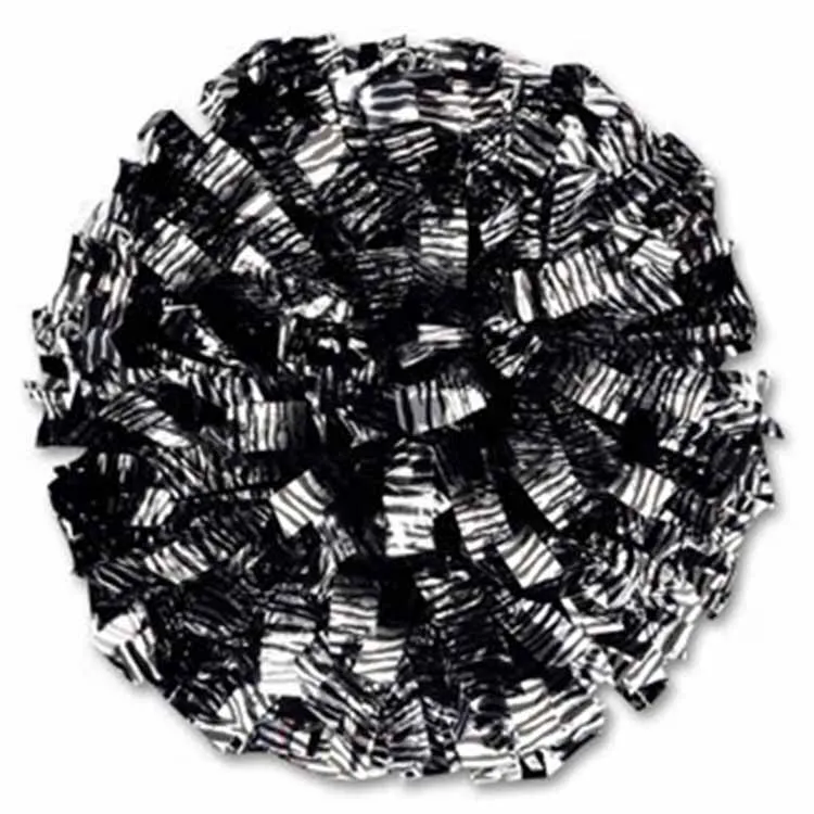 baton handle 6 inch cheerleading zebra pom poms manufacture in China