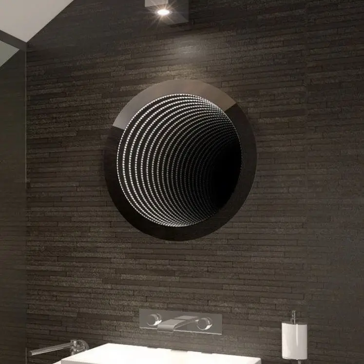 Professional  LED Infinity Mirror Antique Round Wall Mirrors Funky Bathroom Mirrors