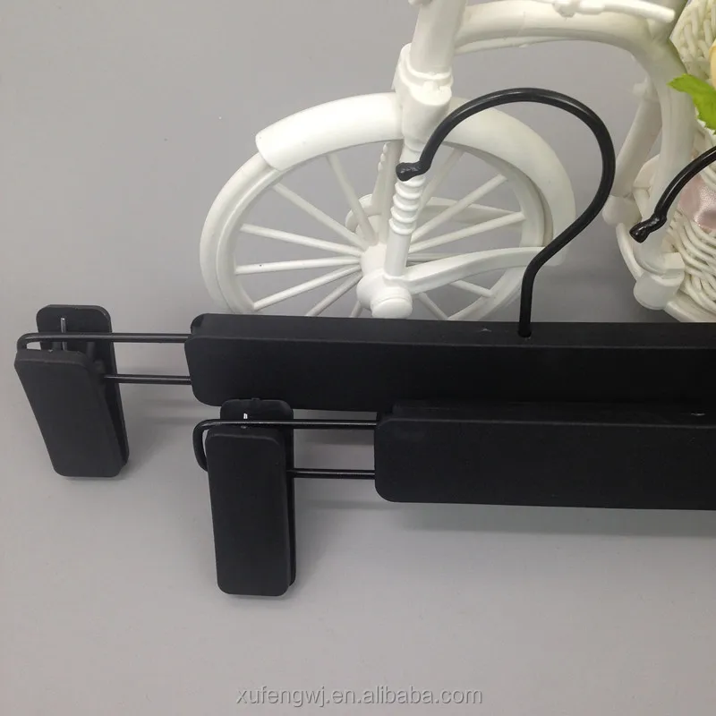Cheap colorful plastic adult trouser hanger and child pant hanger rack with clips factory wholesale