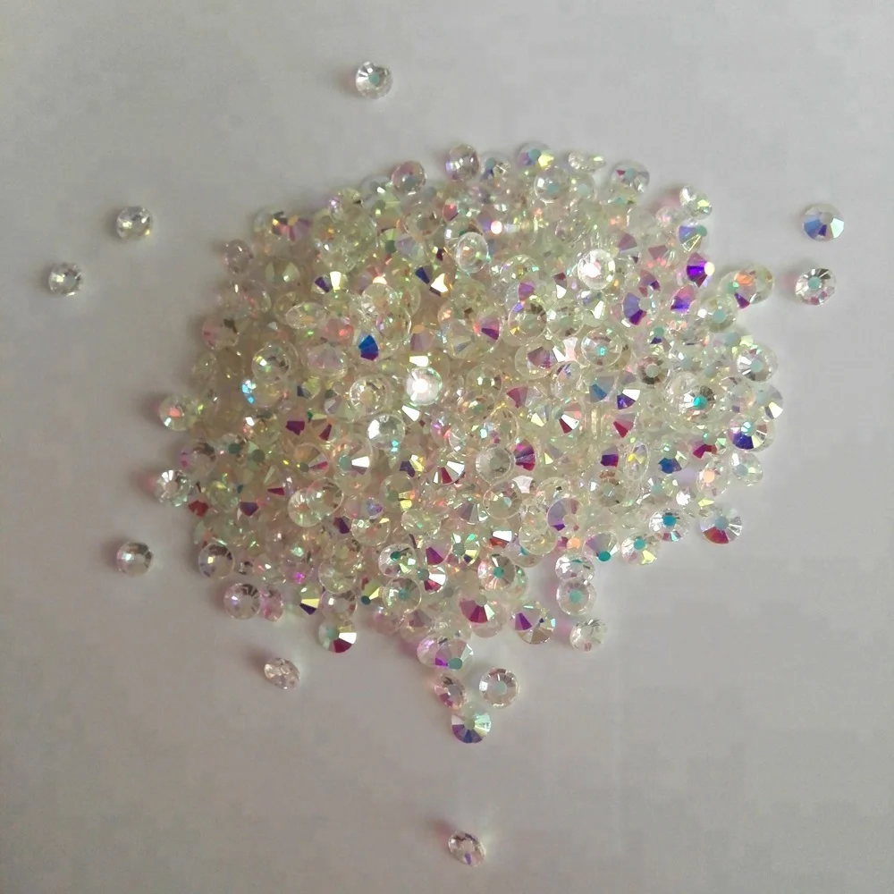 crystal AB  non hot fix  bling nail art rhinestones no foil back