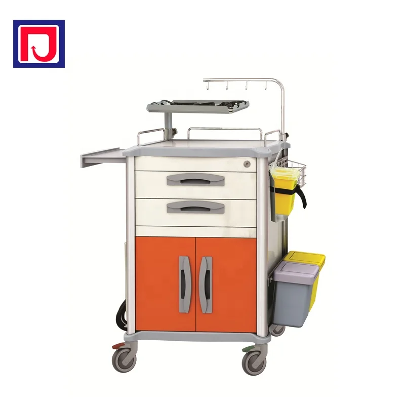 Hospital plastic emergency cart medicine crash cart