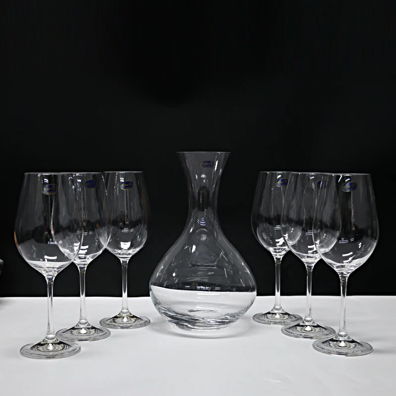 wine decanter crystal decanter with 6 stemware