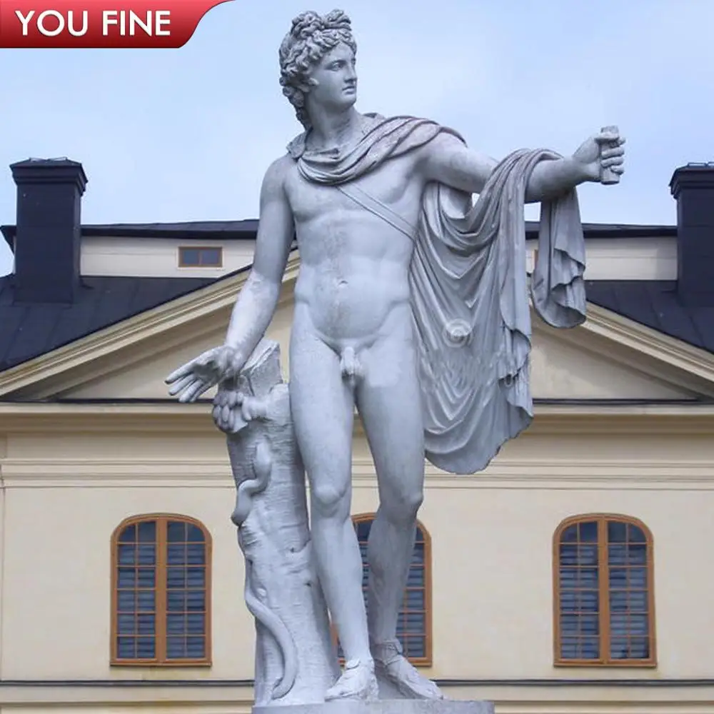 Life Size Apollo Nude Marble Statue
