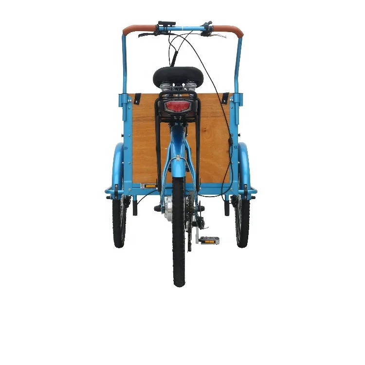 Front hydraulic disc brake three wheel electric family cargo bike for sale