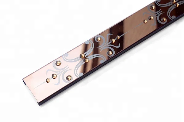 JECA Stainless Steel Decorative Border Trim For Bathroom And Bedroom Wall Decoration I-Shape Decorative Profiles With Diamond