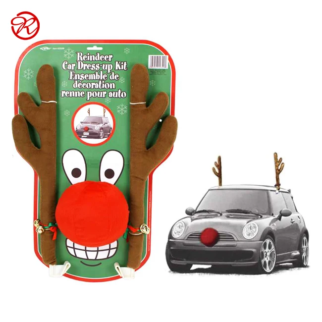 Лидер продаж, рождественское уличное украшение в виде оленя, оленя с красным носом, Рождественское украшение для автомобилей