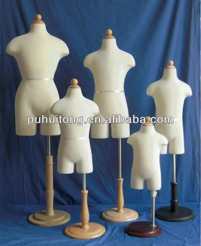 Flexible mannequin with wood base