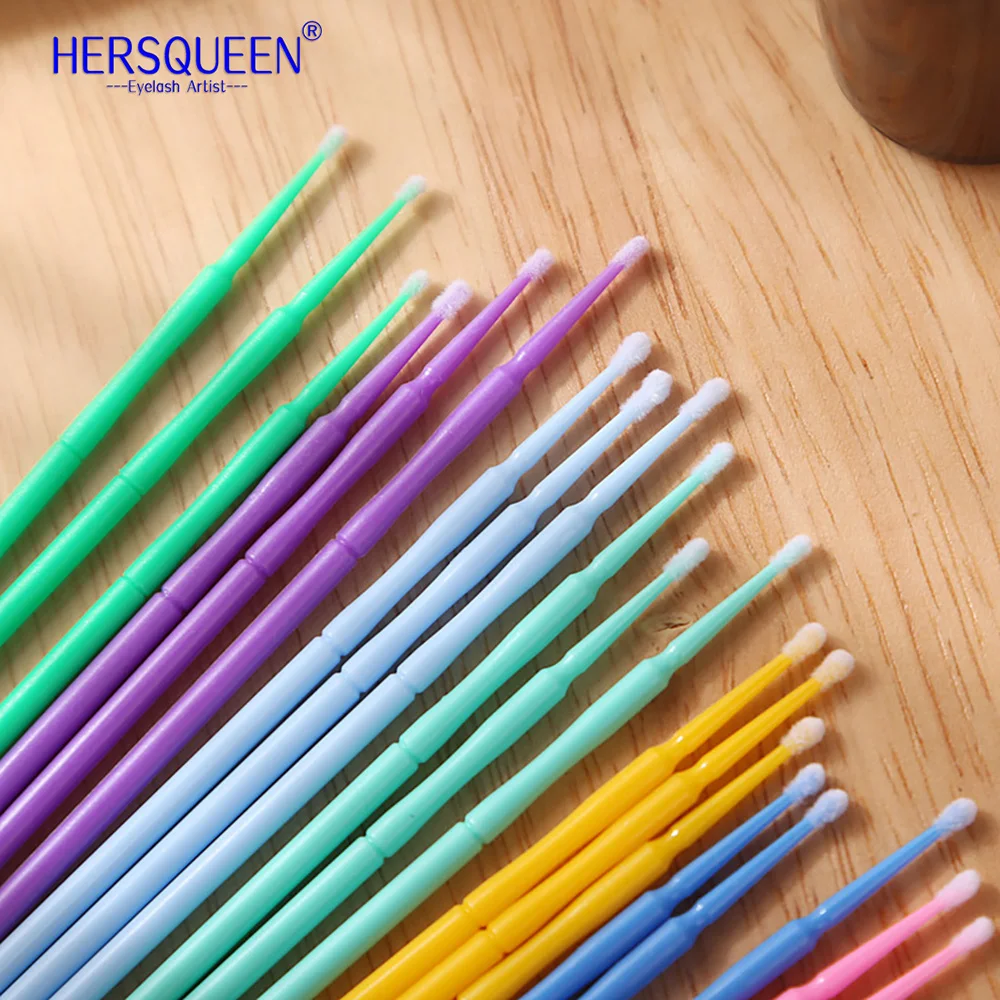 100pc Disposable Micro Eyelash Brush Makeup Brushes Individual Lashes Removing Tool Micro Eyebrush Lash Extension Salon Supplier