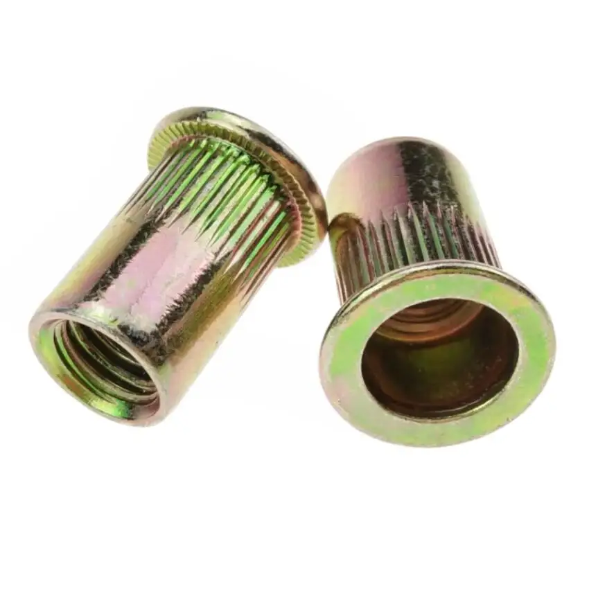 ANSI Steel Rivet Nuts Galvanized Knurling Serrated Flat Head