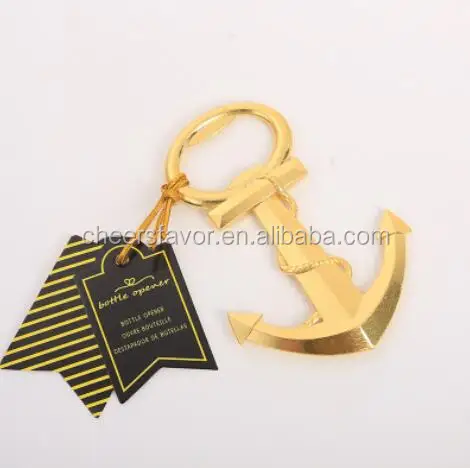
WINE WEDDING FAVOR GOLD NAUTICAL ANCHOR BOTTLE OPENER favors 