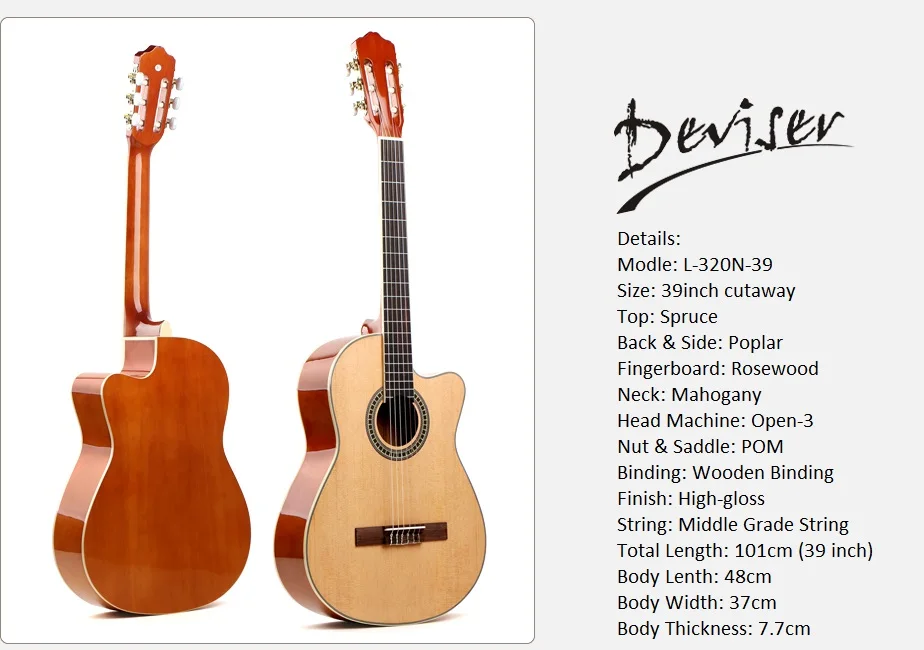 Best Choice Products Classical Guitar China Acoustic Guitar Deviser L-320
