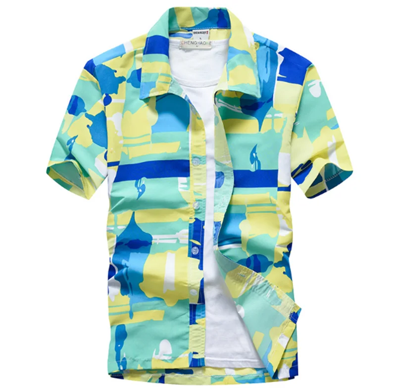 Hot- Sale Summer Man Printed Shirt Beach Hawaiian Shirt Wholesale