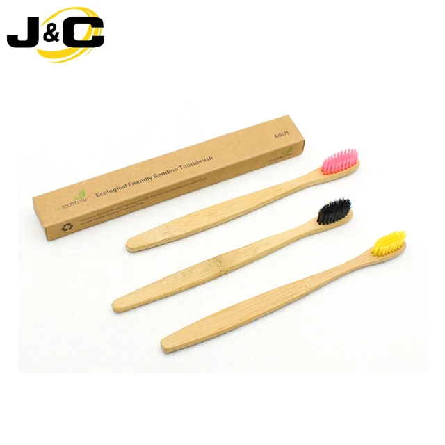 Natural BPA Free Charcoal Bamboo Toothbrush with biodegradable bristles for Adult Use