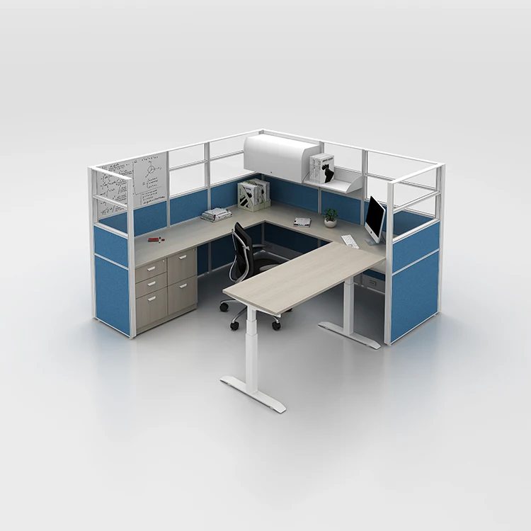 High quality aluminum profile partition design standard size small office cubicle workstation