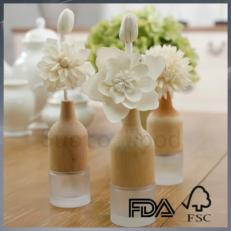 Natural wooden cap for air frensher wooden lid for aroma bottle
