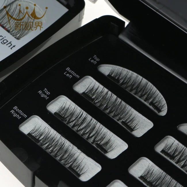 Magnetic Eyelashes Full Size Natural False Lashes Triple 3 Magnets Thin Eye Lashes No Glue Handmade 8 PCS False Eyelashes