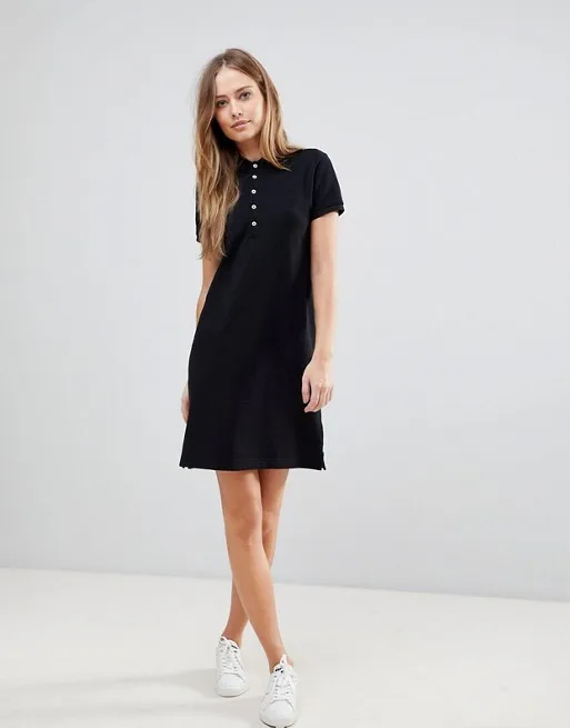 Ladies Printed Short Sleeve T Shirt Polo Dress