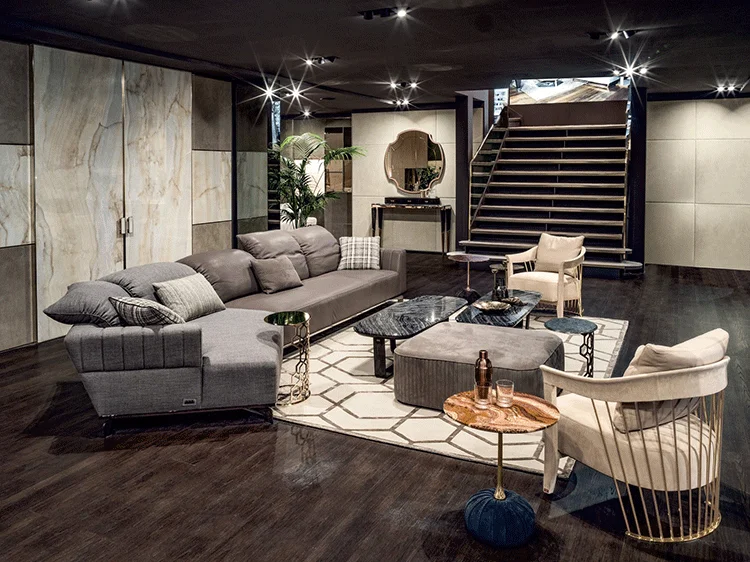 Corner sofa comfortable furniture European fabric microfiber Leather Living Room sofa bed American country sectional sofa