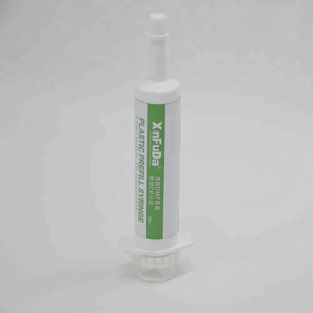 30ml PE piston irrigation syringe tip cap plastic packaging materials used in veterinary from disposable syringe manufacturer