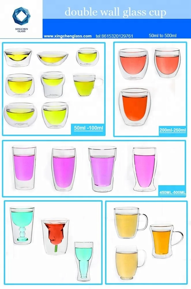 Double Wall Tea Wine Coffee Glass Mug ,coffee Double Wall Glass Cup