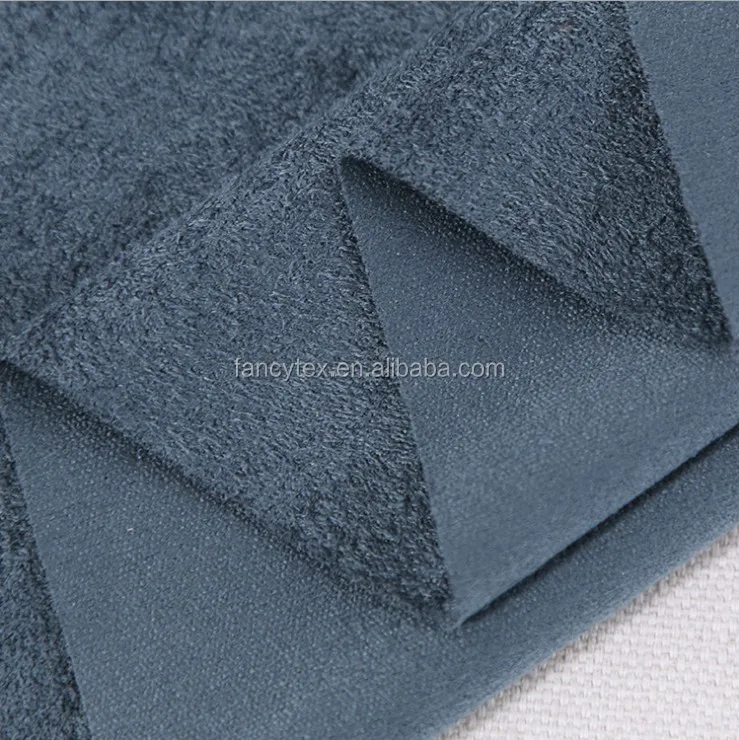 
polyester microfiber suede fabric for sofa garment synthetic leather suede bonded faux fur fabric brushed suede fabric 