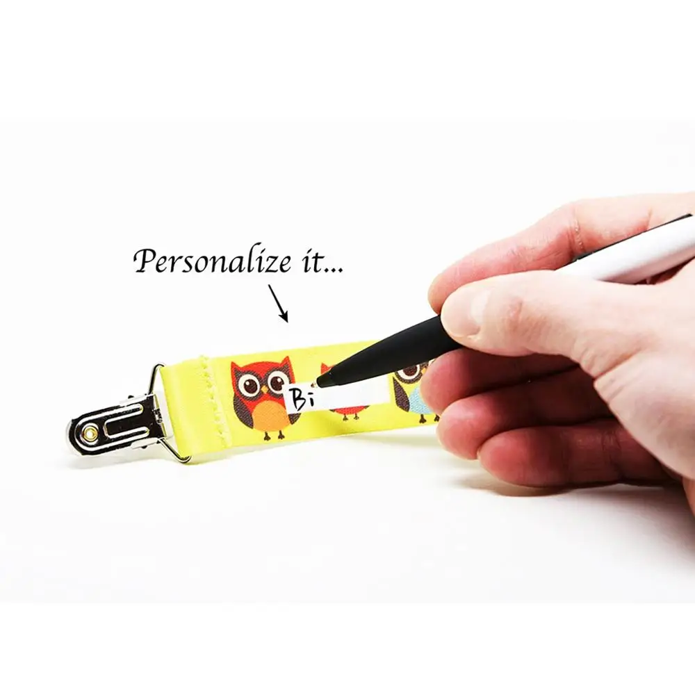 Private Stylish Pacifier Clip With Cute Purple Giraffe For Wholesale