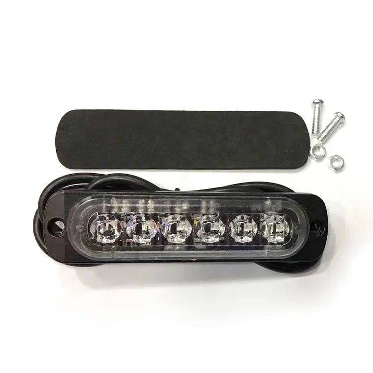 12V 24V Safety warning side light surface mount 6LED super slim LED mini strobe light for car truck