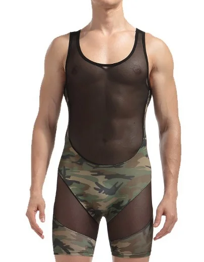 
Wholesale Sexy Transparent Pants Connection Boxer Briefs For Men 