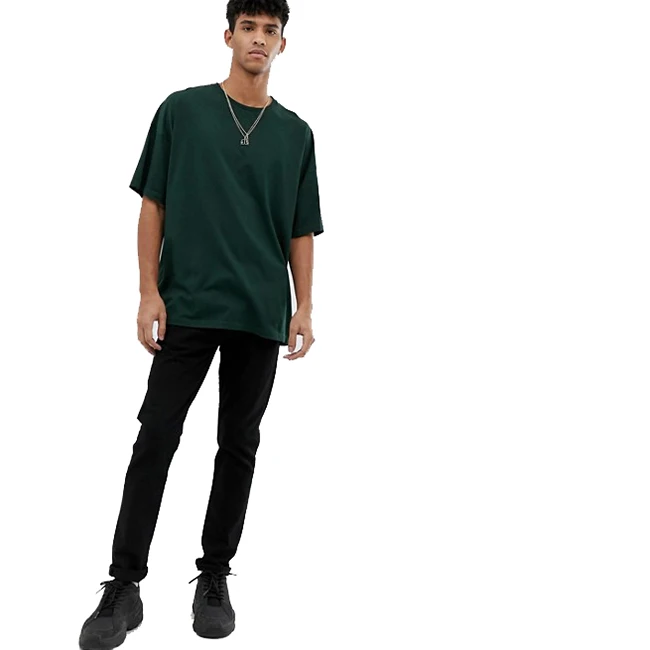 Factory wholesale ordinary short-sleeved men green cheap oversized t-shirt
