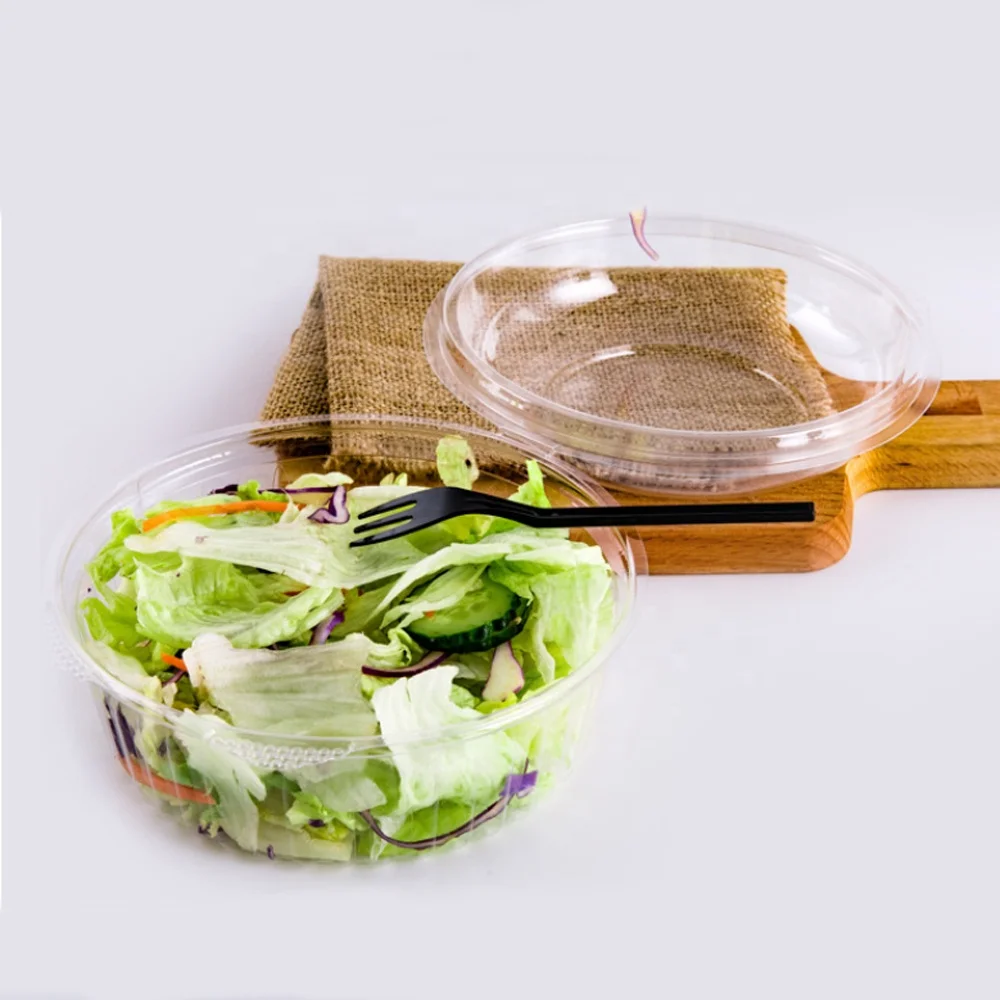 
disposable fruit RPET/PET transparent food grade salad packaging box plastic 