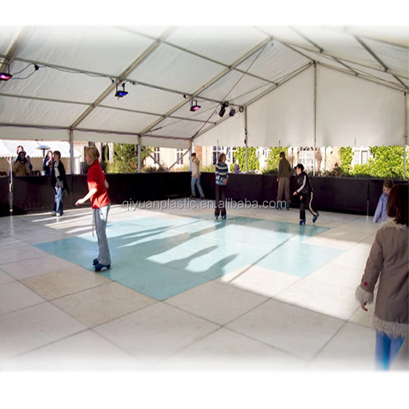 PE Material 1000*1000mm Hockey synthetic ice rinks portable roller skating flooring