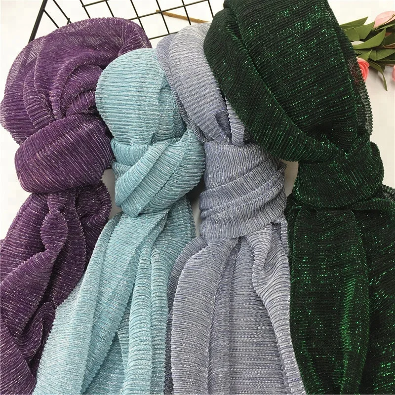 
Beautiful Fashion Elasticity Gold Wire High Grade Fashion Dubai Hui Nationality Muslim Head Hijab Warps Scarf Shawl 