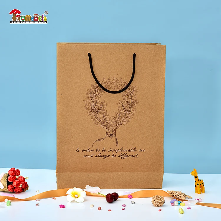 custom corel draw design brown craft a3 a5 size paper bag with handle