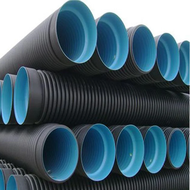 Black/orange hdpe double wall corrugated drainage pipe