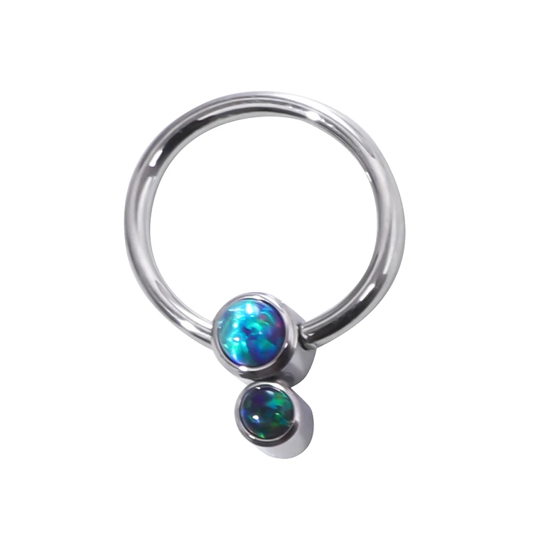 Opal Jewelled F136 Titanium Bcr Captive Ear Nose Ring Piercing Jewelry Fashion Jewelry Piercing