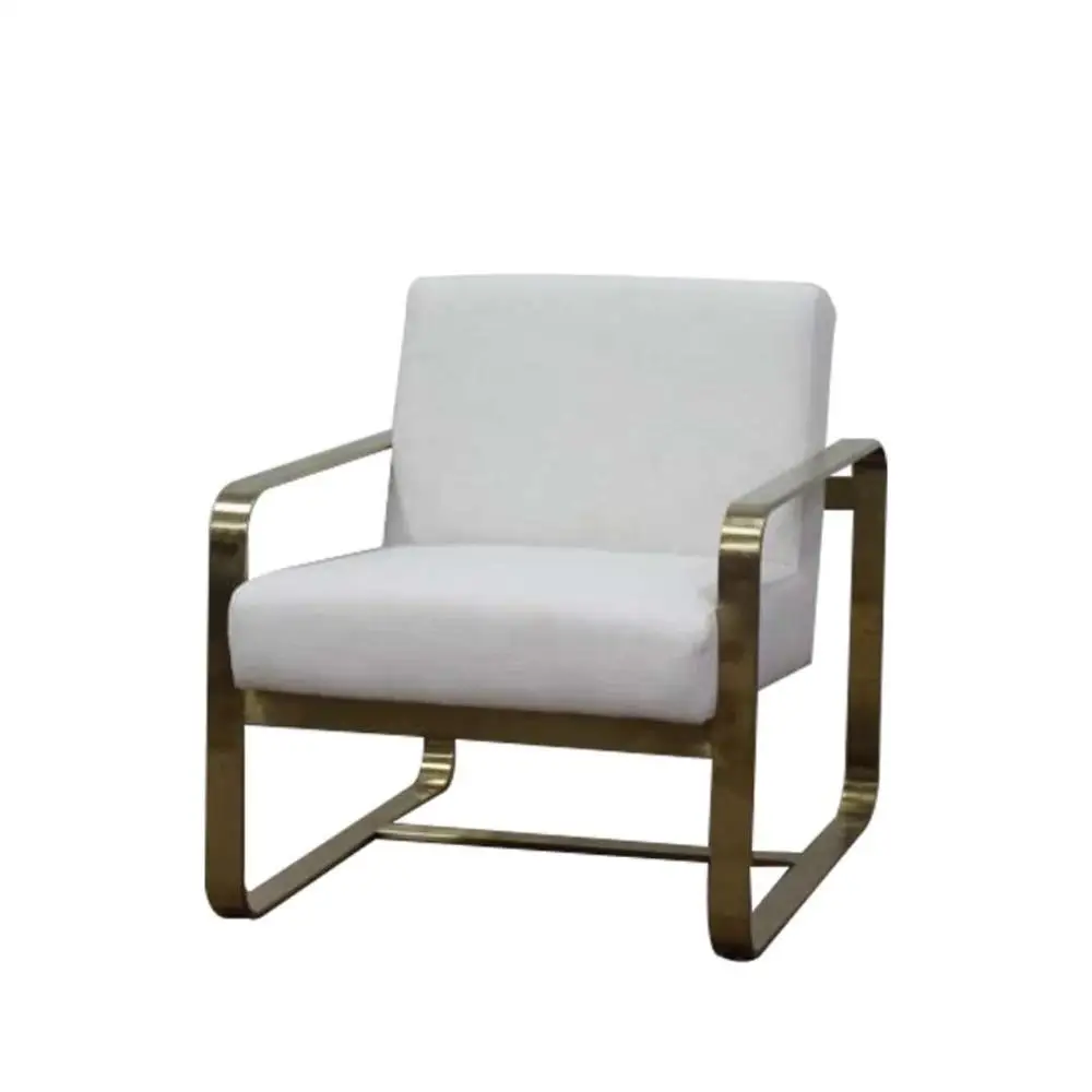 Golden modern industrial stainless steel  single sofa chair sofa sets