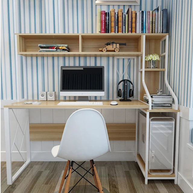 
Modern Design Computer Desk with Bookshelf Writing Desk for Home Office Working Table with Bookshelf Storage 