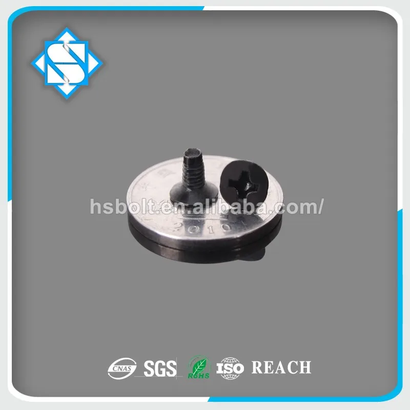 Оптовая продажа, небольшой винт из нержавеющей стали черного цвета для электронных продуктов