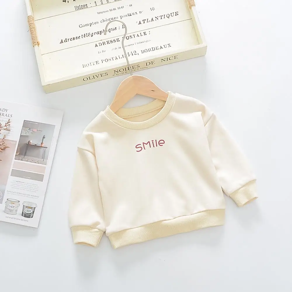 
 Модные осенние хлопковые эластичные детские толстовки с длинными рукавами и круглым вырезом для мальчиков  