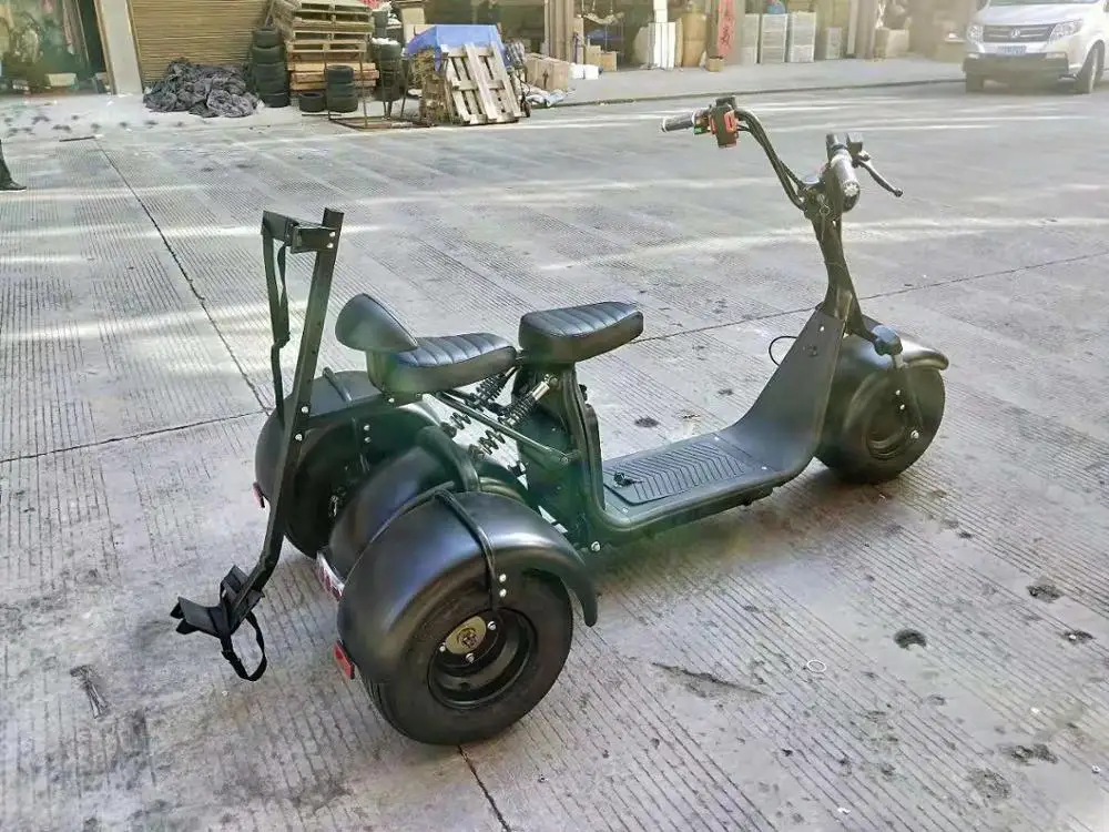2019Newest 3wheels fat tire harely scooter with golf bag holder