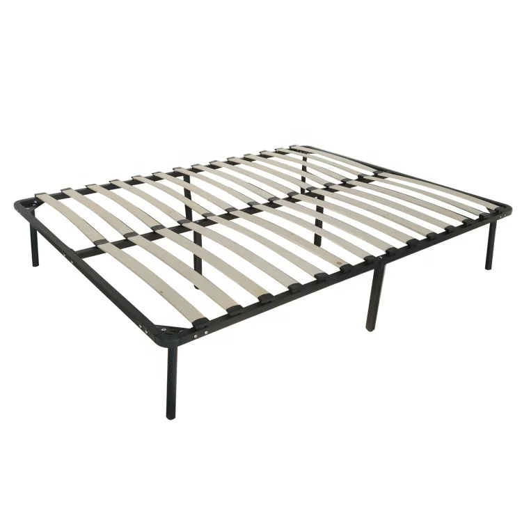 Cheap latest design double size wood slats metal bed frame