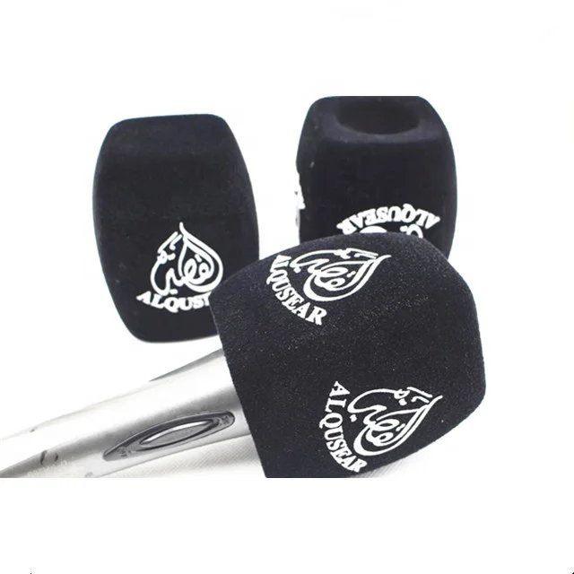 Mic foam windshield custom mic flag 4-side print logo mic  foam windscreens 80 PPI